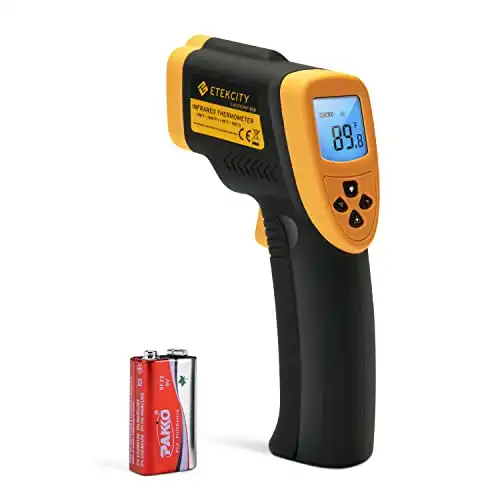 Etekcity Lasergrip 800 Non-contact Digital Laser IR Infrared Thermometer, Temperature Gun, -50°C~750°C ( -58°F~1382°F ), Yellow/Black (Not suitable for measuring body temperature)