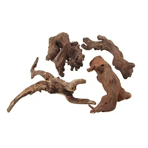 emours Natural Driftwood Branches Reptiles Aquarium Decoration Assorted Size,Small,4 Pieces