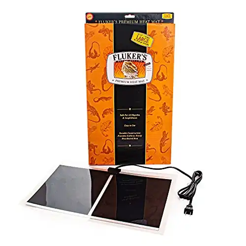 Fluker's Premium Heat Mat for All Reptiles and Amphibians, Large 17"x11", Black