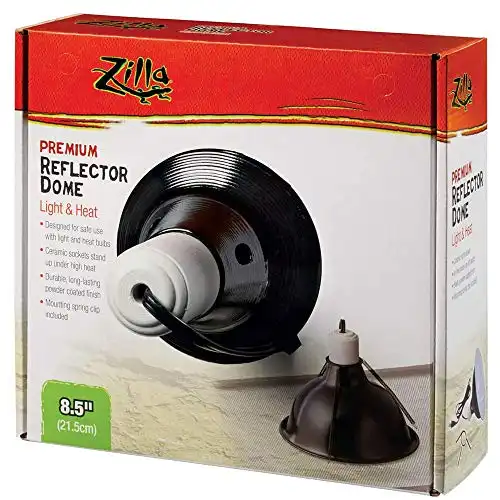 Zilla Reptile Terrarium Heat Lamps and Habitat Lighting Dome, Black 8.5 Inch